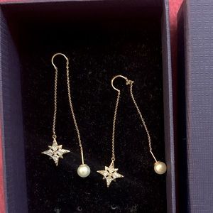 Swarovski chain drop earrings